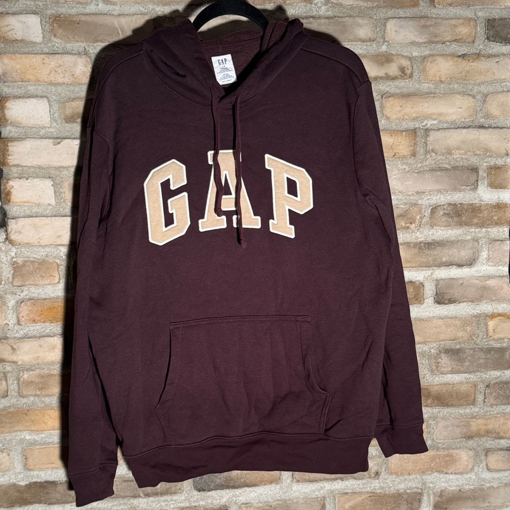 GAP Men's Dark Red/Brown Hoodie